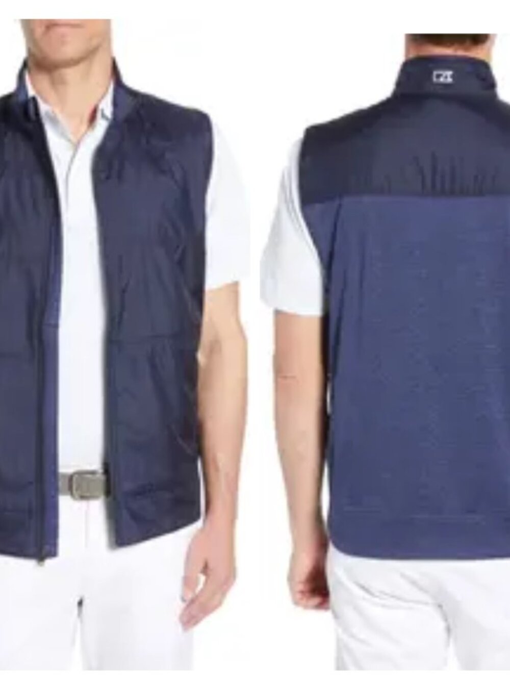Cutter & Buck stealth hybrid quilted full zip vest in blue